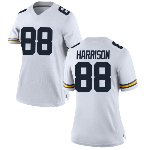 Mathew Harrison Michigan Wolverines Women's NCAA #88 White Game Brand Jordan College Stitched Football Jersey CAD1354HY